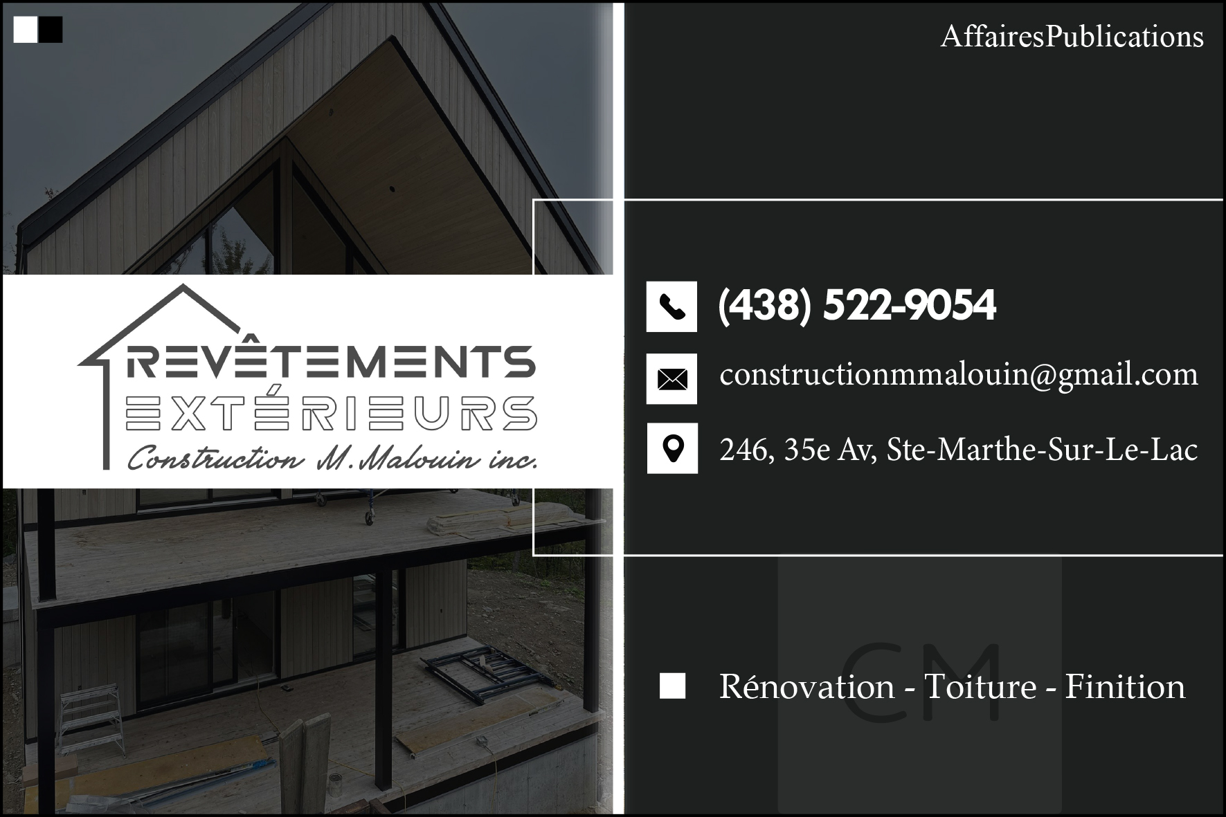 CONSTRUCTION M. MALOUIN INC