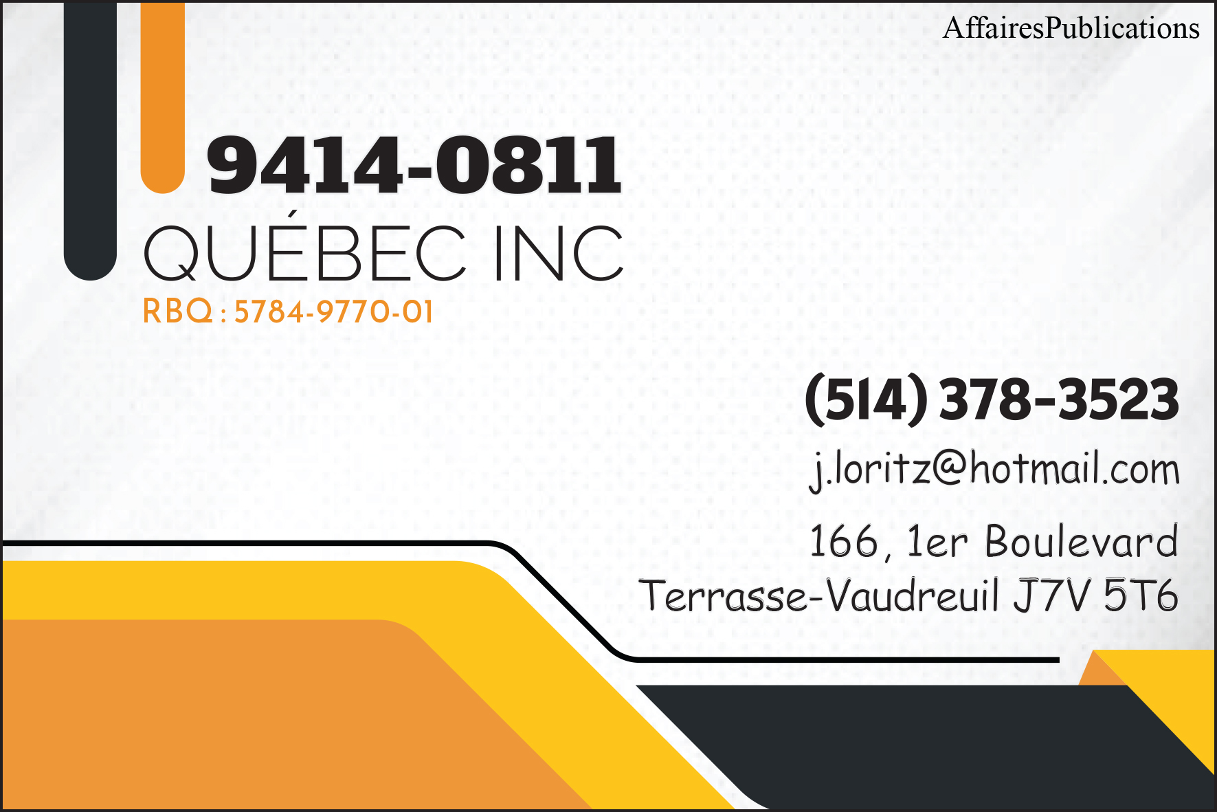 9414-0811 QUÉBEC INC