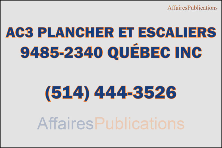 AC3 PLANCHER ET ESCALIERS <br/> 9485-2340 QUÉBEC INC
