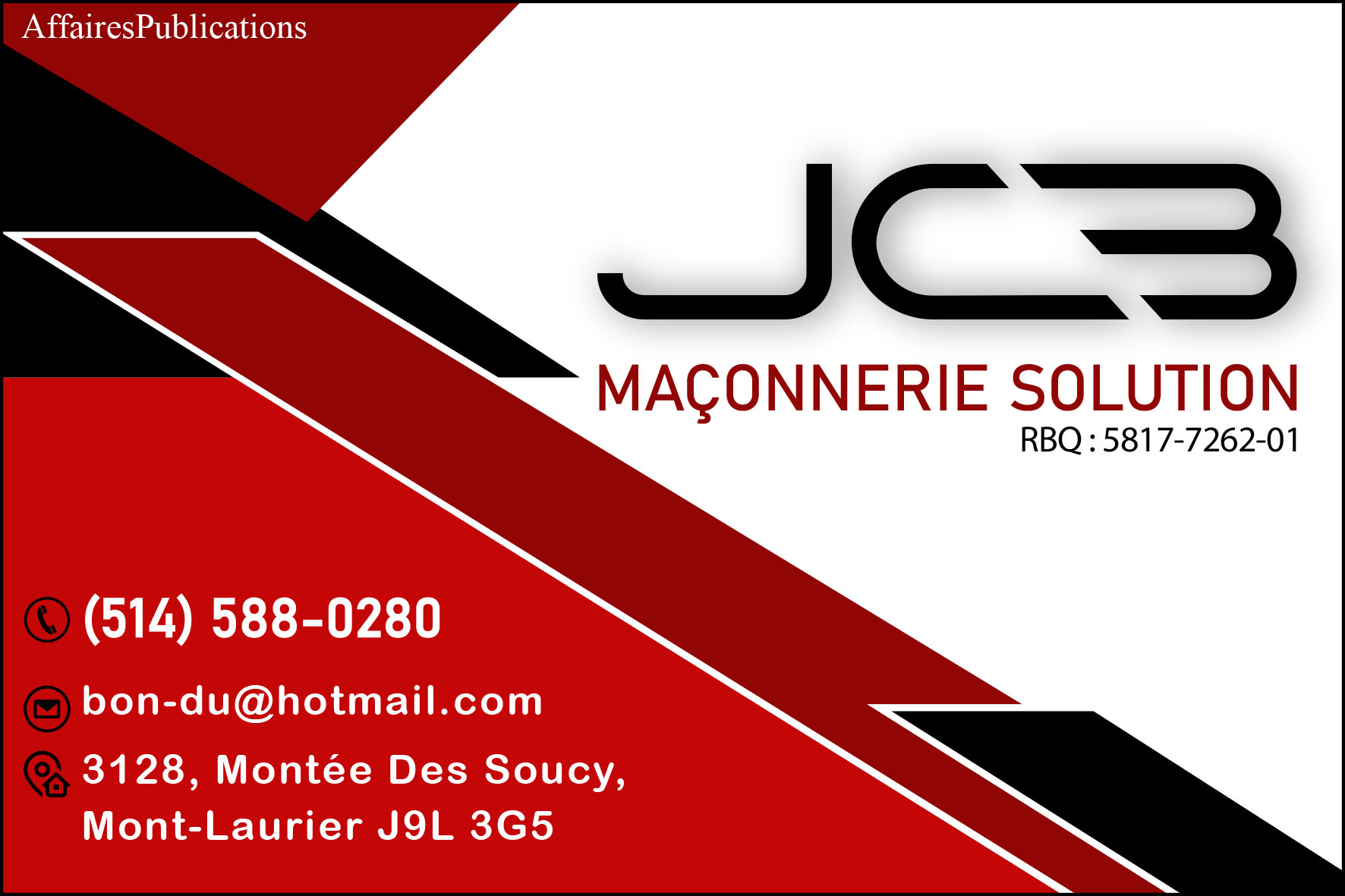 MAÇONNERIE SOLUTION JCB INC