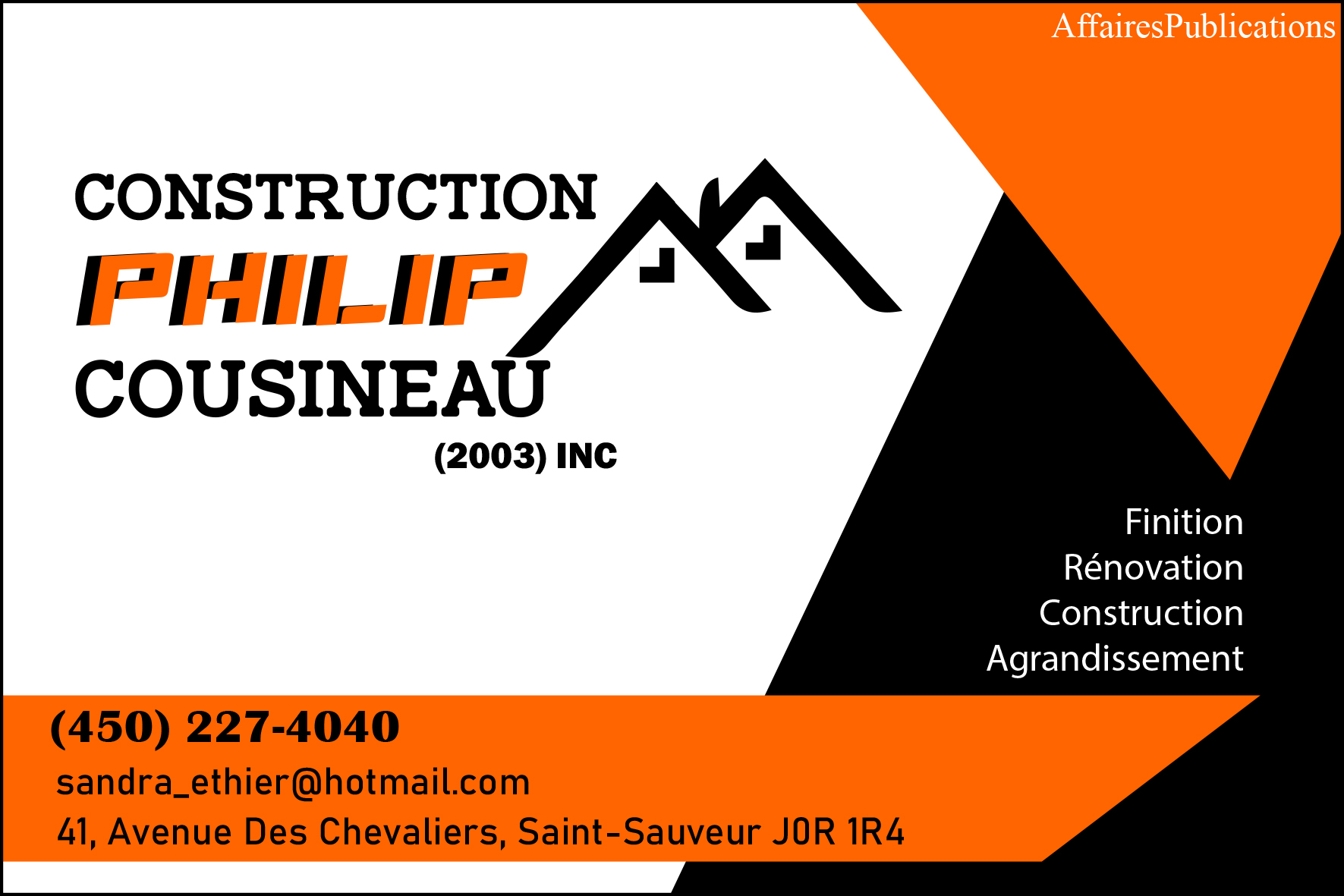 CONSTRUCTION PHILIP COUSINEAU (2003) INC