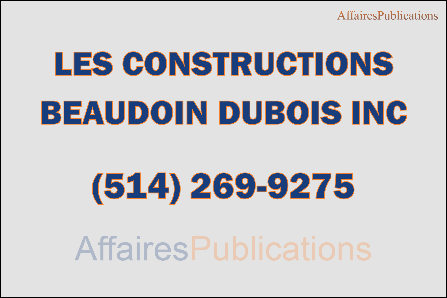 LES CONSTRUCTIONSBEAUDOIN DUBOIS INC