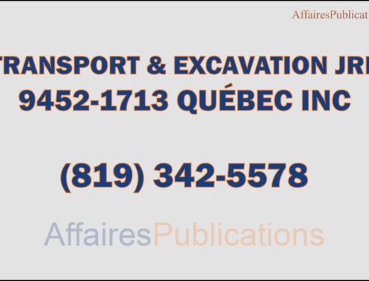 TRANSPORT & EXCAVATION JRF<br/>9452-1713 QUÉBEC INC