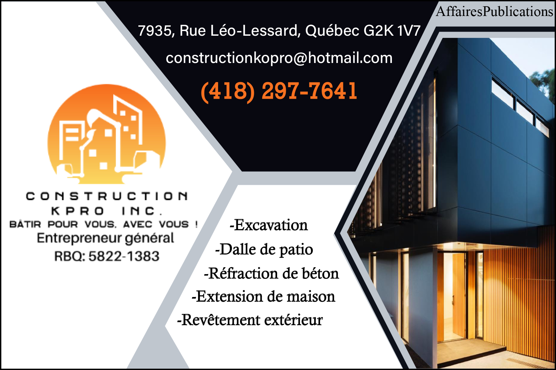 CONSTRUCTION KOPRO  9471-4110 QUÉBEC INC