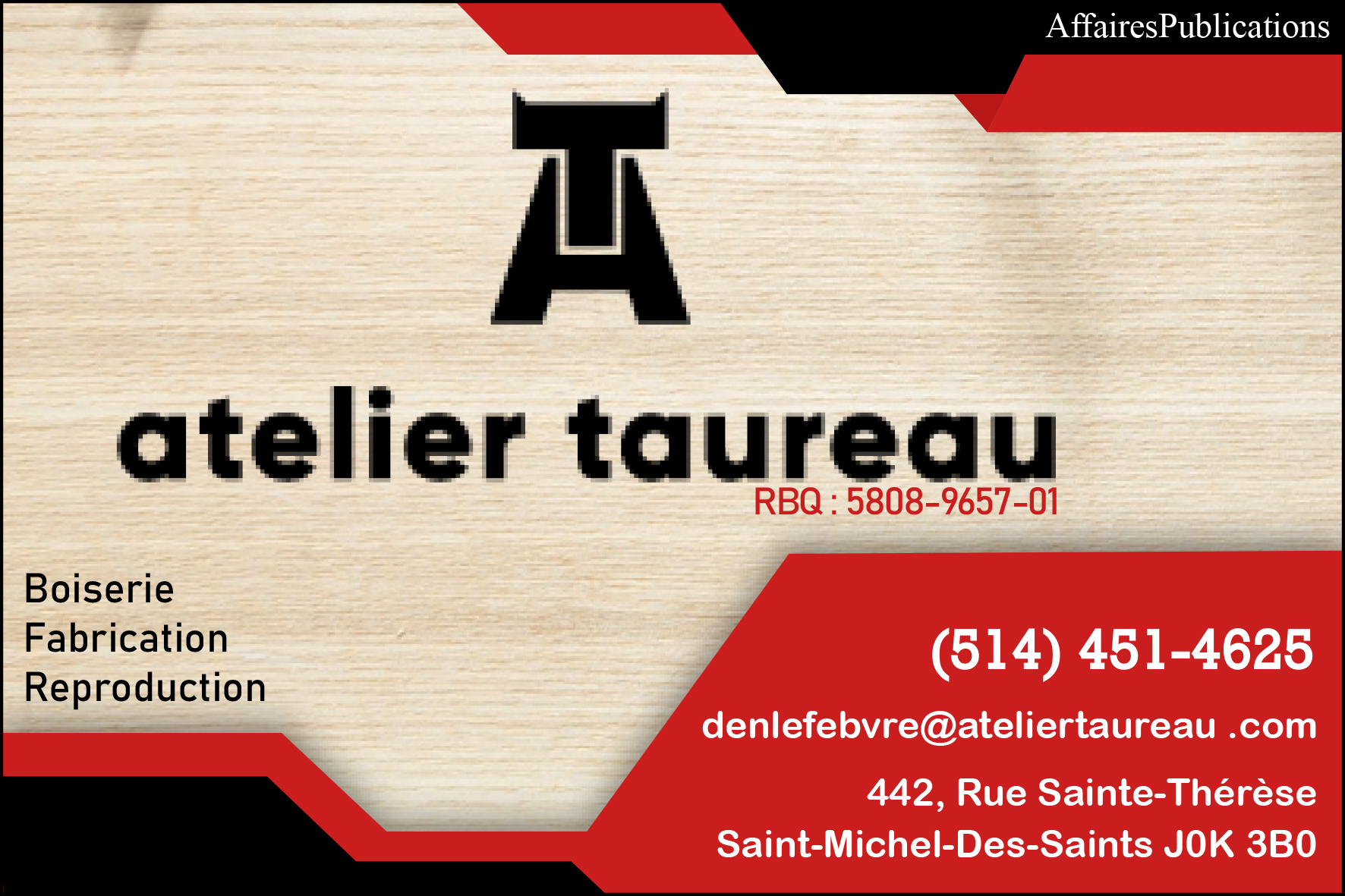 ATELIER TAUREAU INC