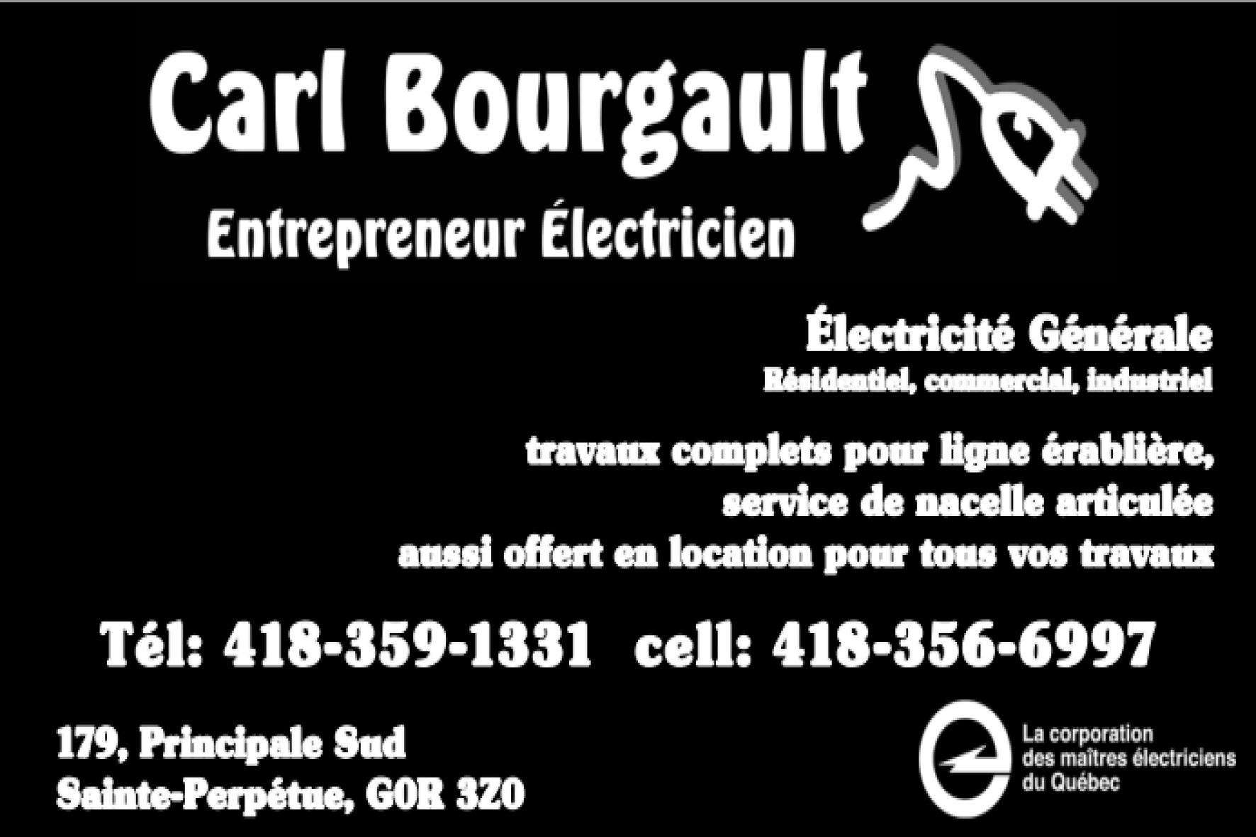 CARL BOURGAULT ENTREPRENEUR ÉLECTRICIEN