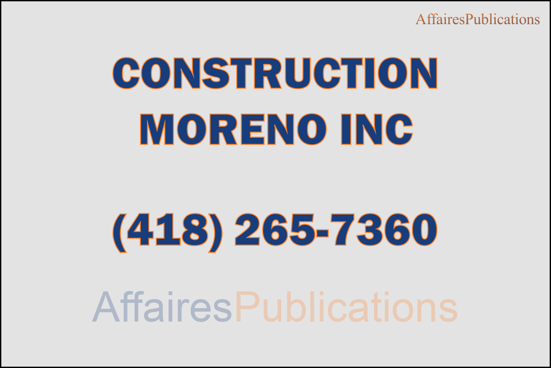 CONSTRUCTION MORENO INC