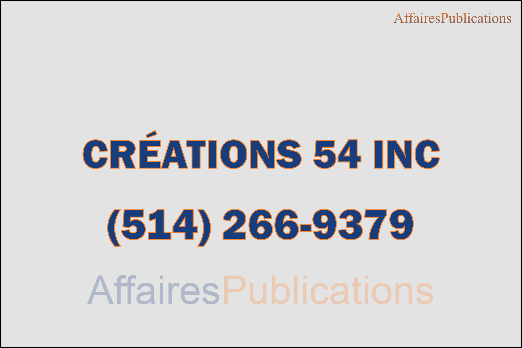 CRÉATIONS 54 INC