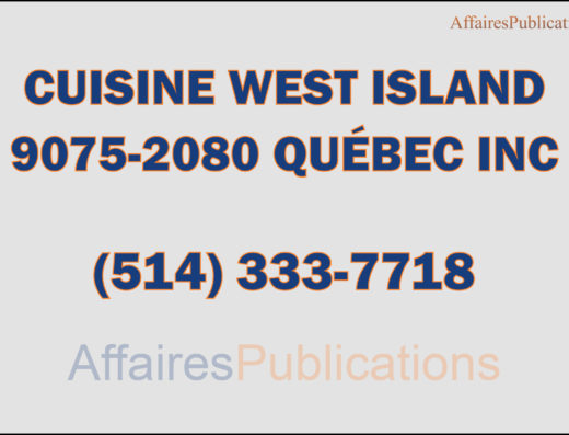 CUISINE WEST ISLAND <br/> 9075-2080 QUÉBEC INC