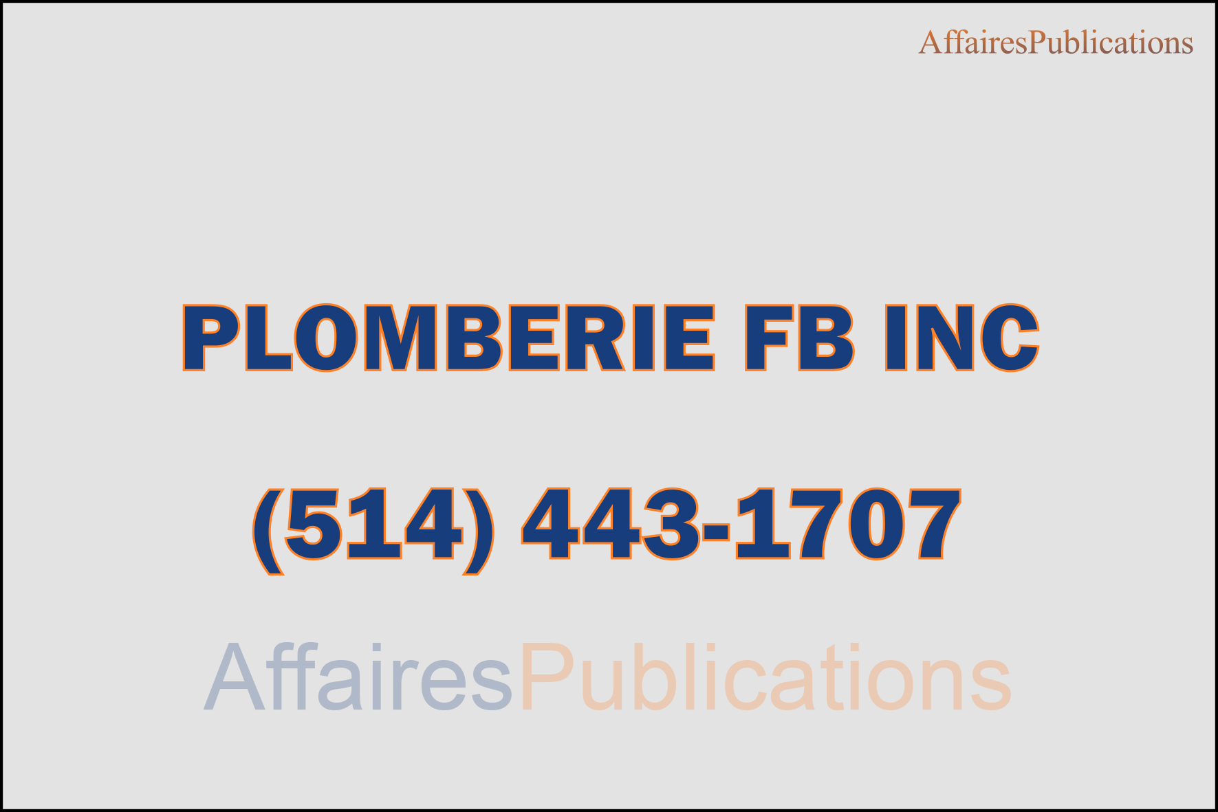 PLOMBERIE FB INC