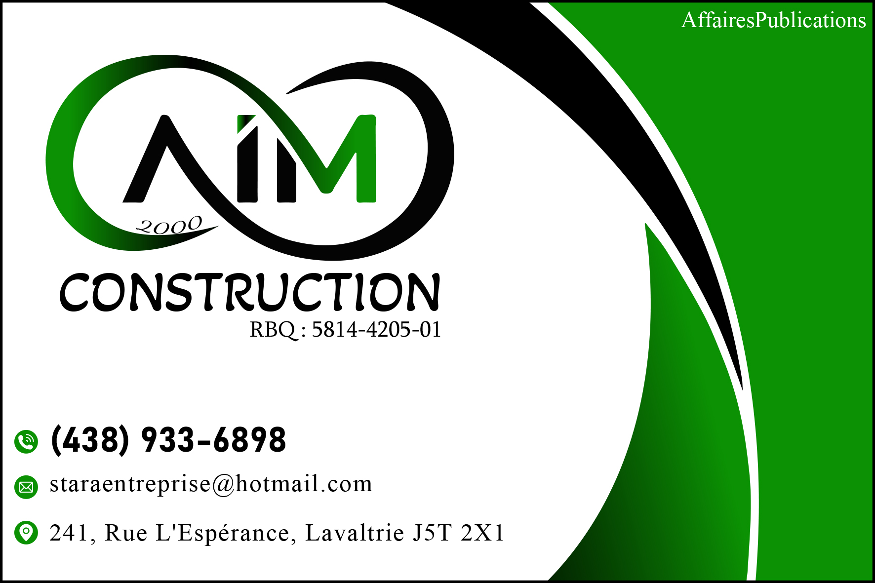CONSTRUCTION A.I.M 2000 INC