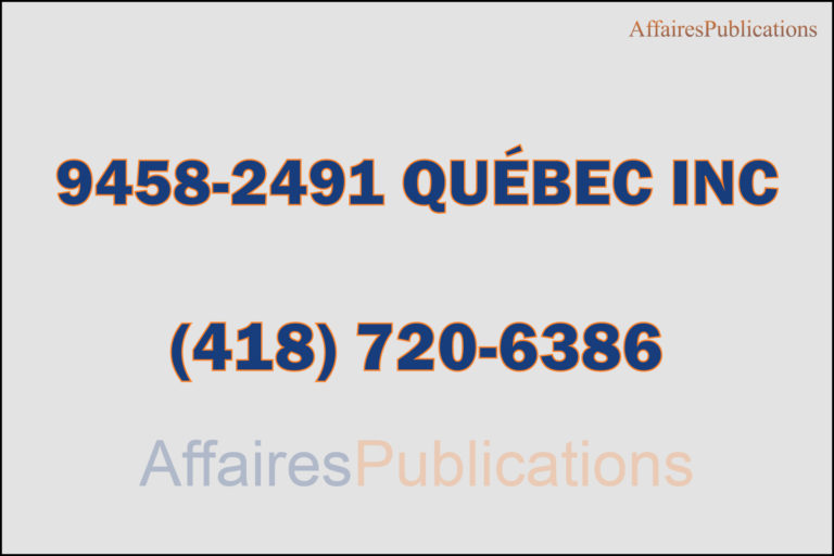 9458-2491 QUÉBEC INC