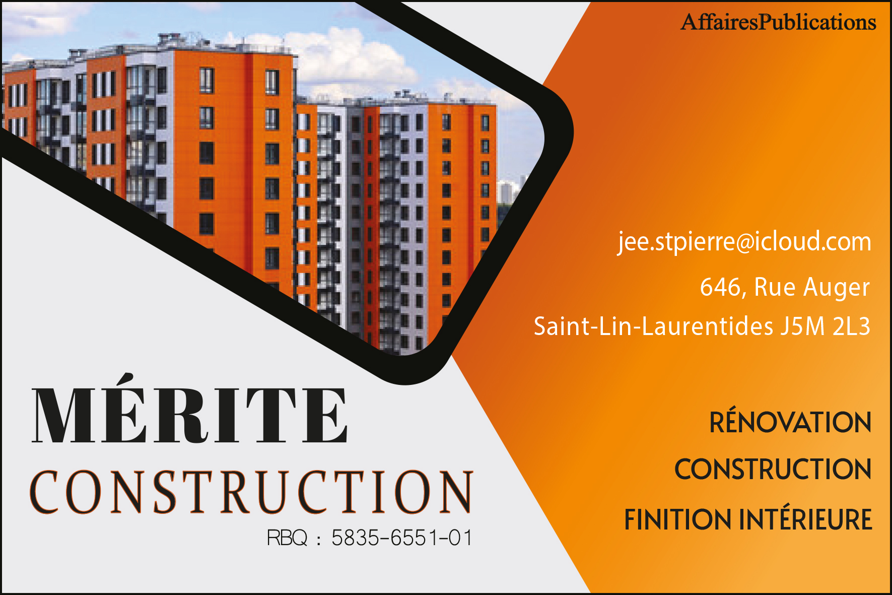 MÉRITE CONSTRUCTION INC