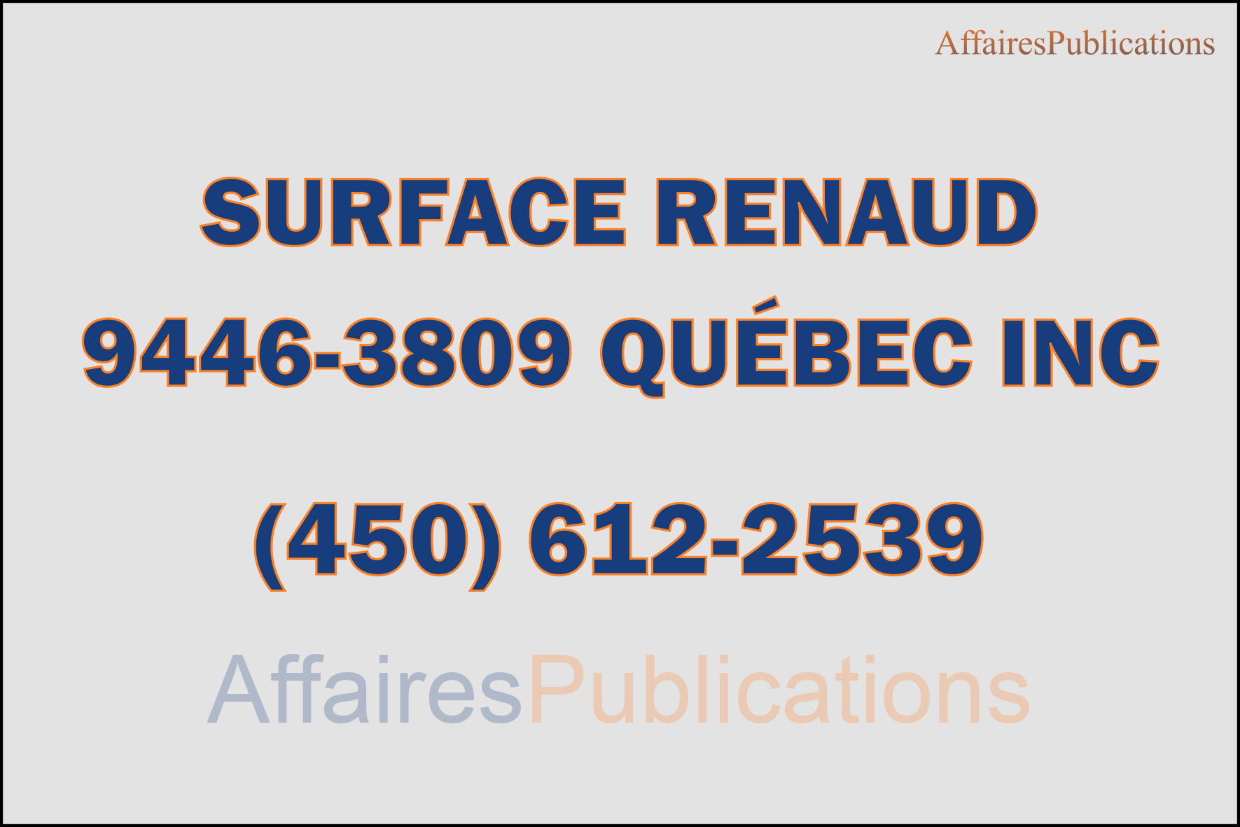 SURFACE RENAUD  9446-3809 QUÉBEC INC