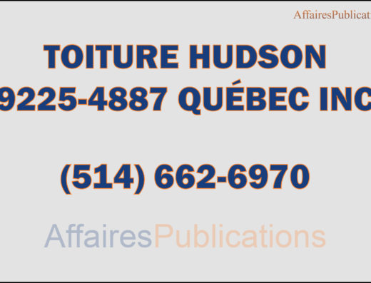 TOITURE HUDSON <br/> 9225-4887 QUÉBEC INC