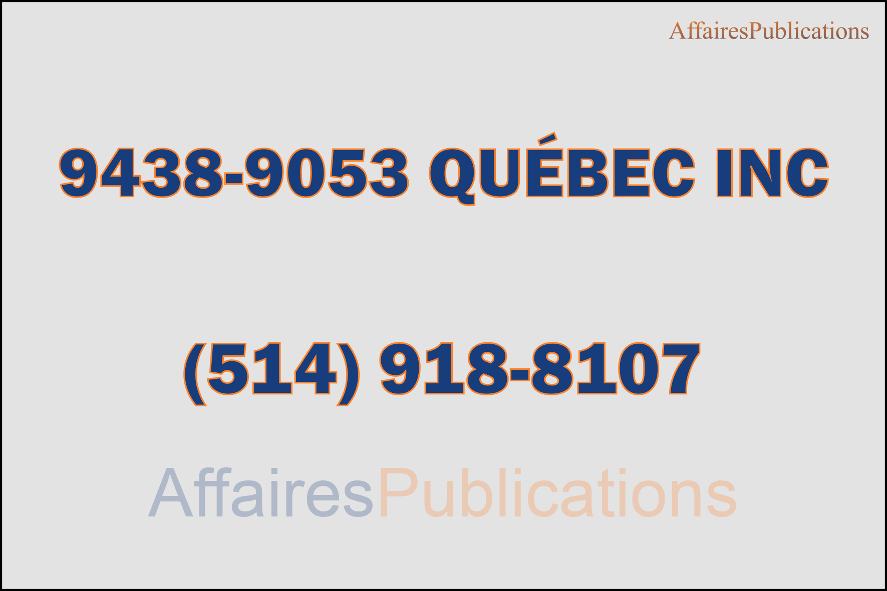 9438-9053 QUÉBEC INC