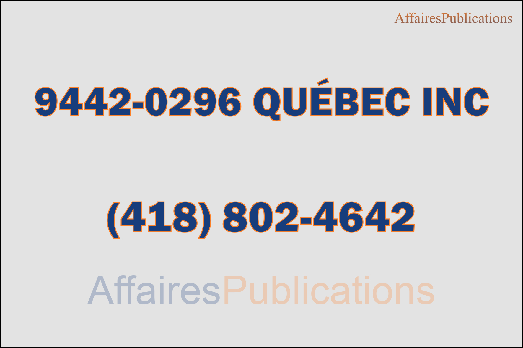 9442-0296 QUÉBEC INC