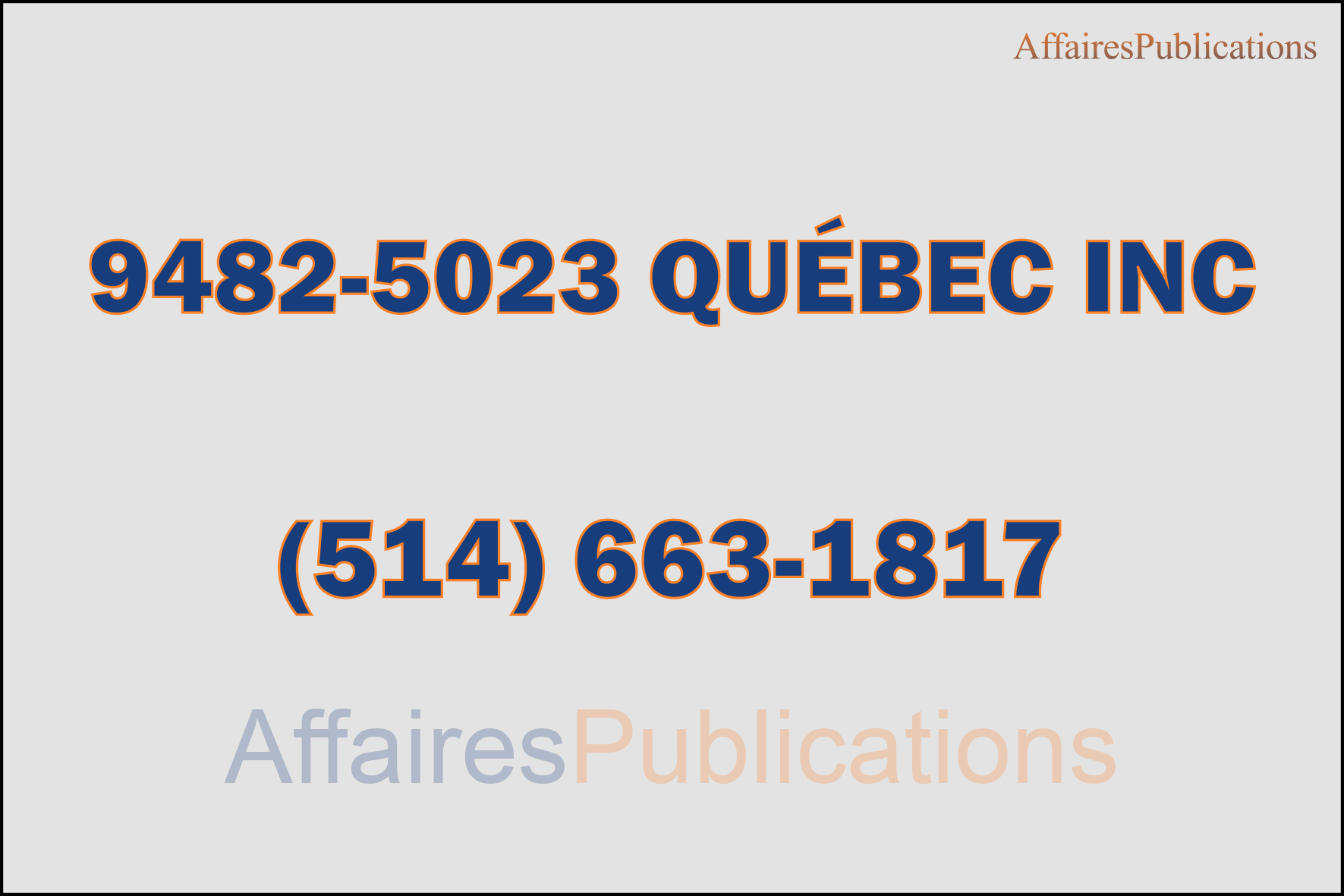 9482-5023 QUÉBEC INC