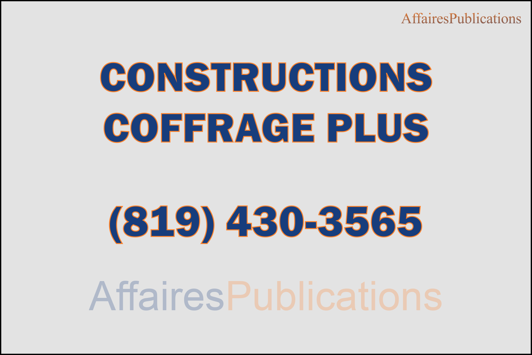 CONSTRUCTIONS COFFRAGE PLUS