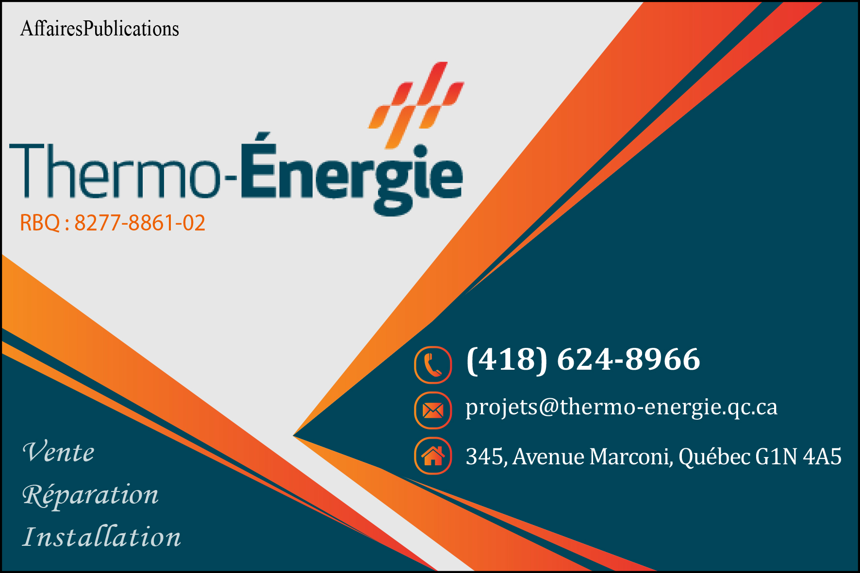 THERMO-ÉNERGIE  9111-0767 QUÉBEC INC