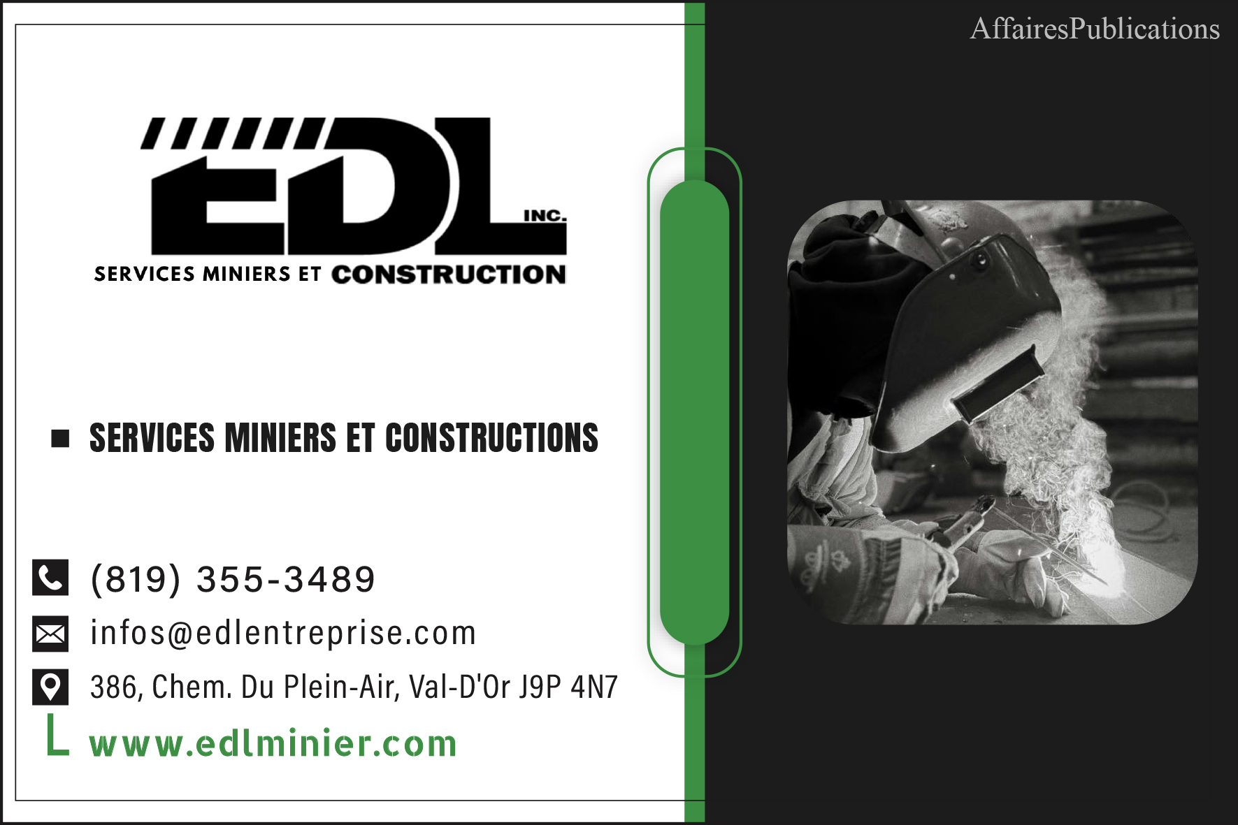 EDL SERVICES MINIERS ET CONSTRUCTION INC