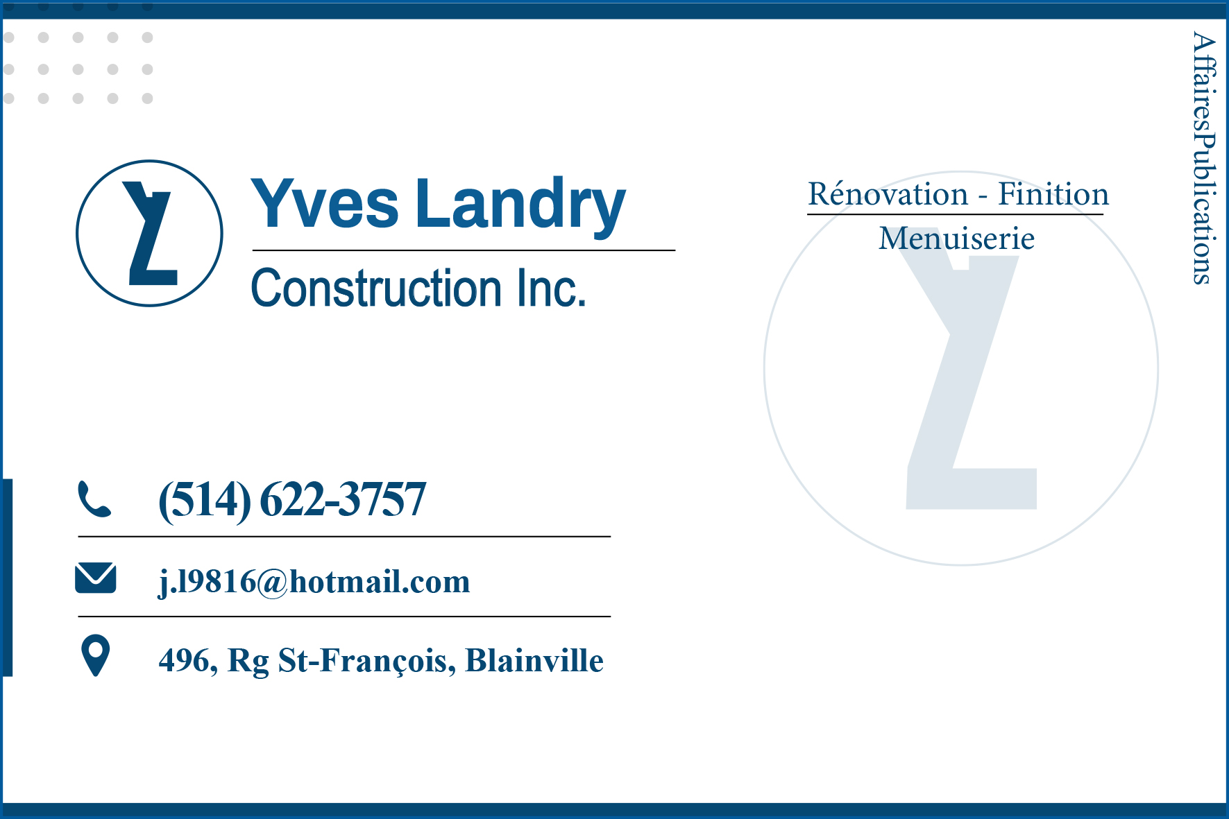 YVES LANDRY CONSTRUCTION INC