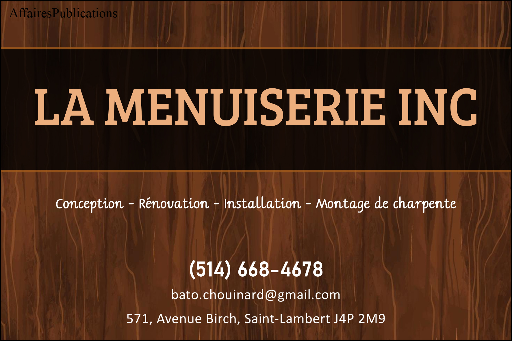 LA MENUISERIE INC