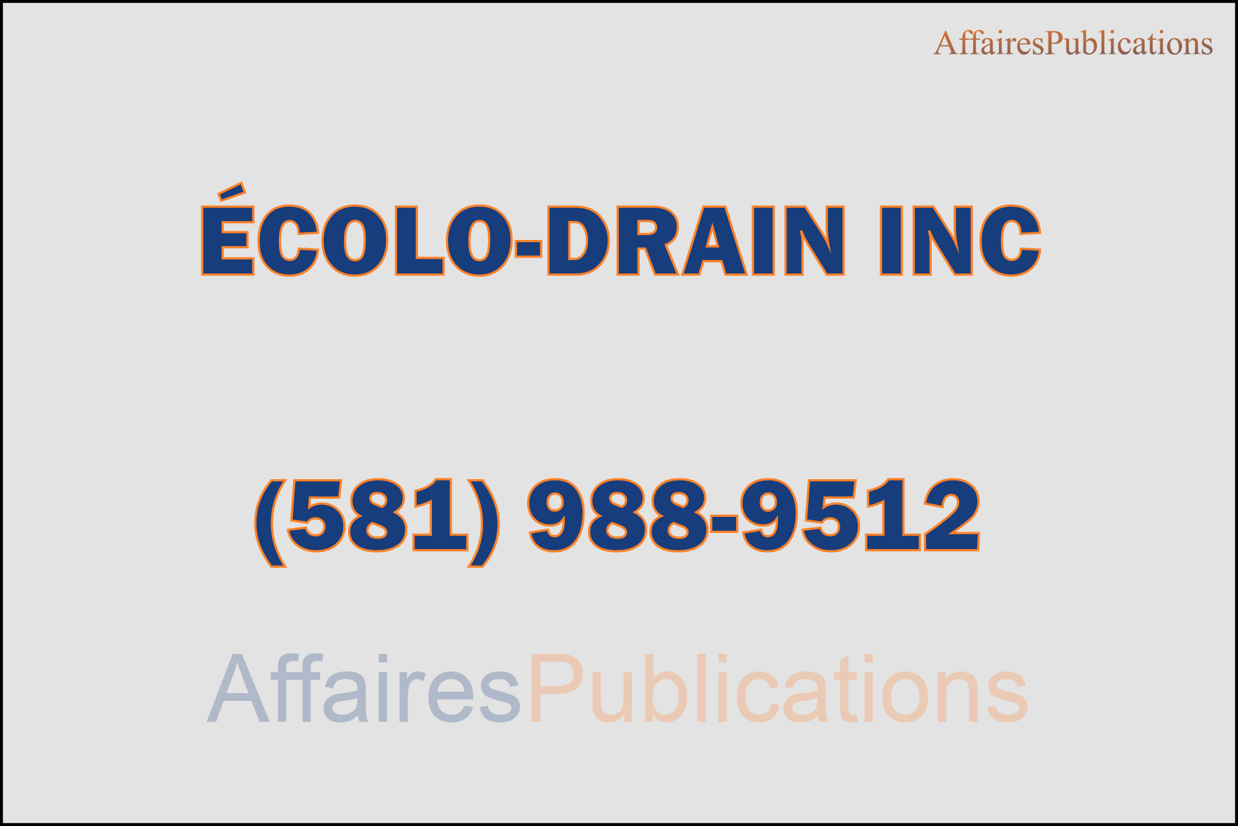 ÉCOLO-DRAIN INC