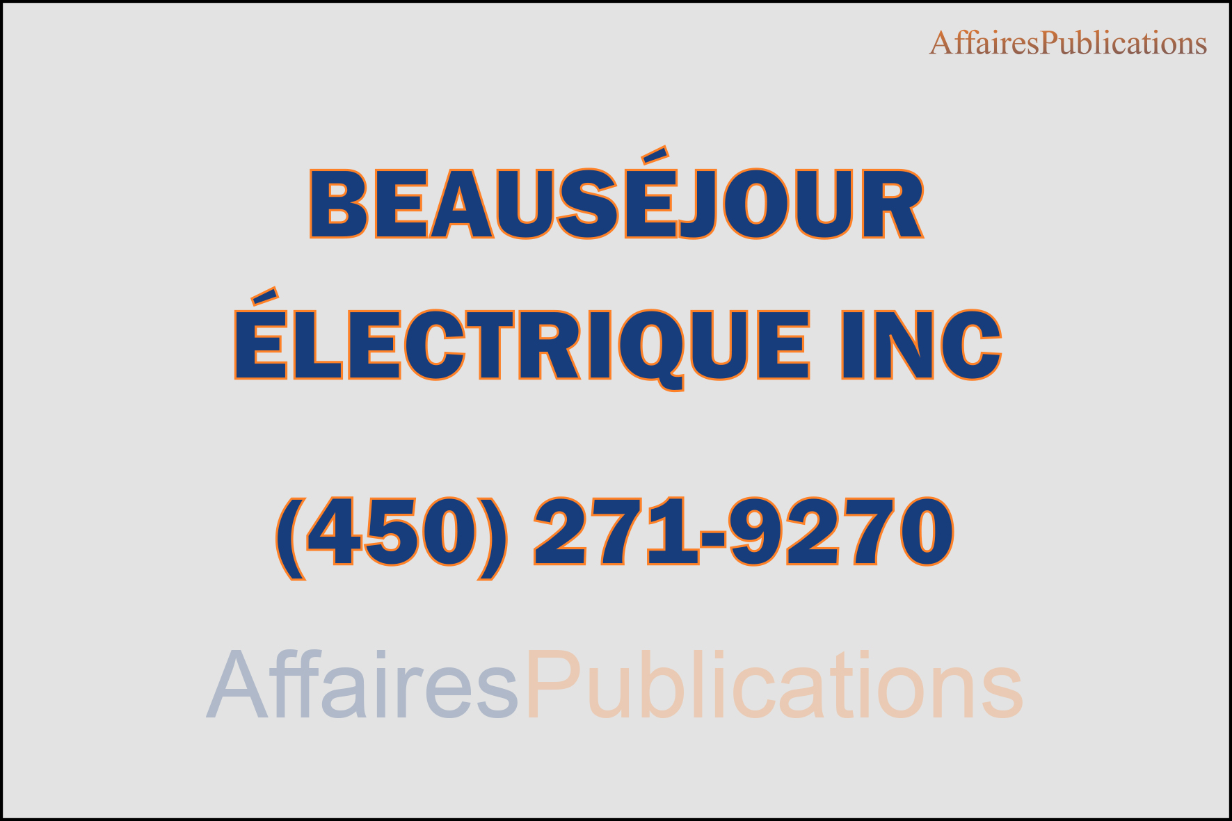 BEAUSÉJOUR ÉLECTRIQUE INC
