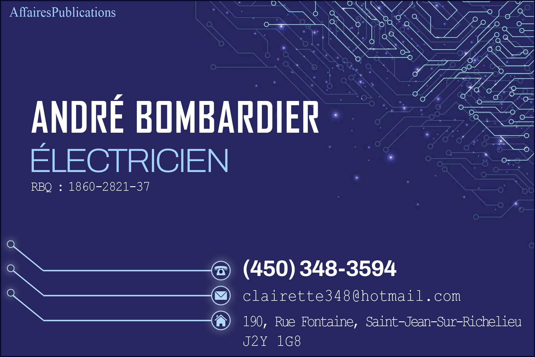 ANDRÉ BOMBARDIERÉLECTRICIEN INC