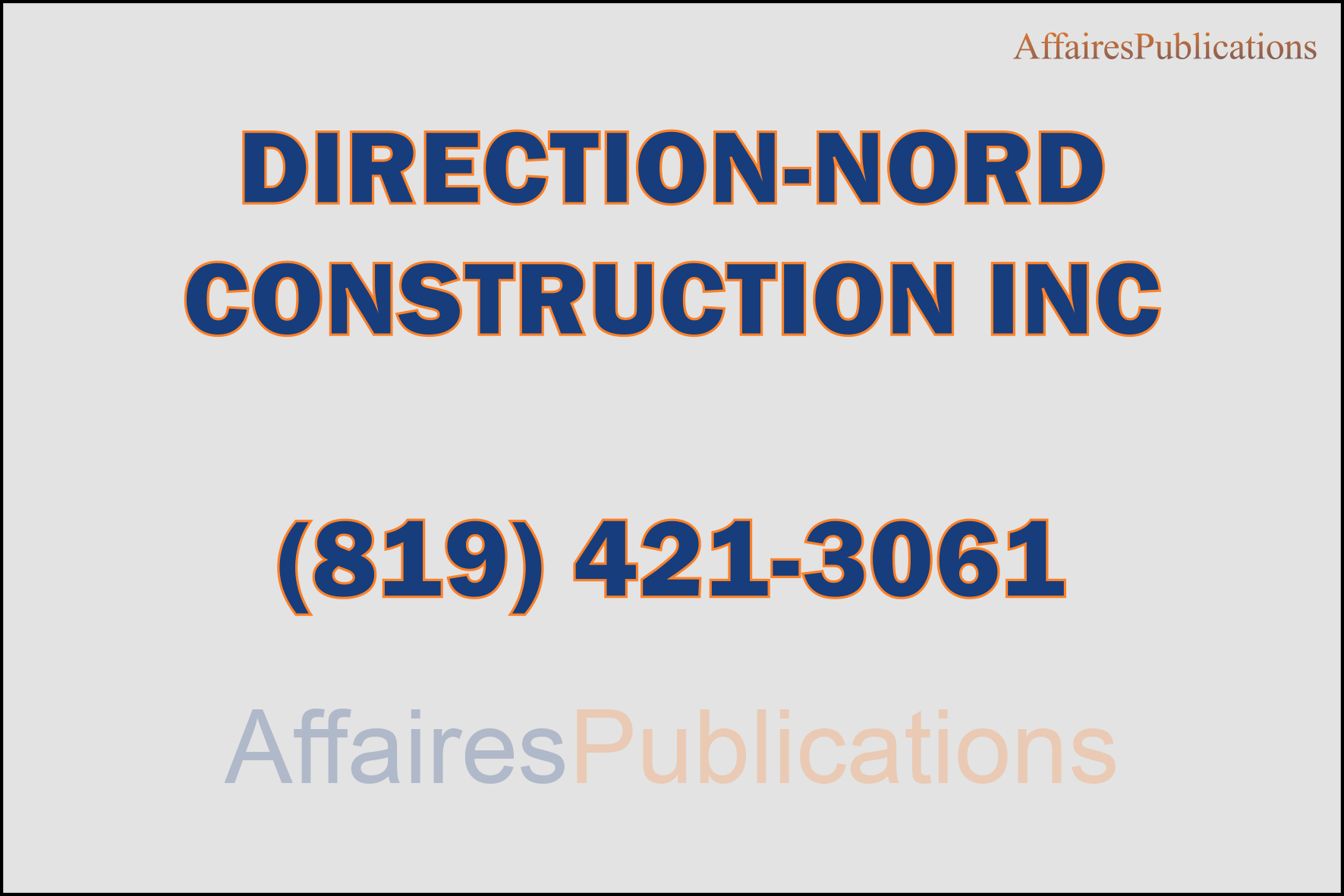 DIRECTION-NORDCONSTRUCTION INC