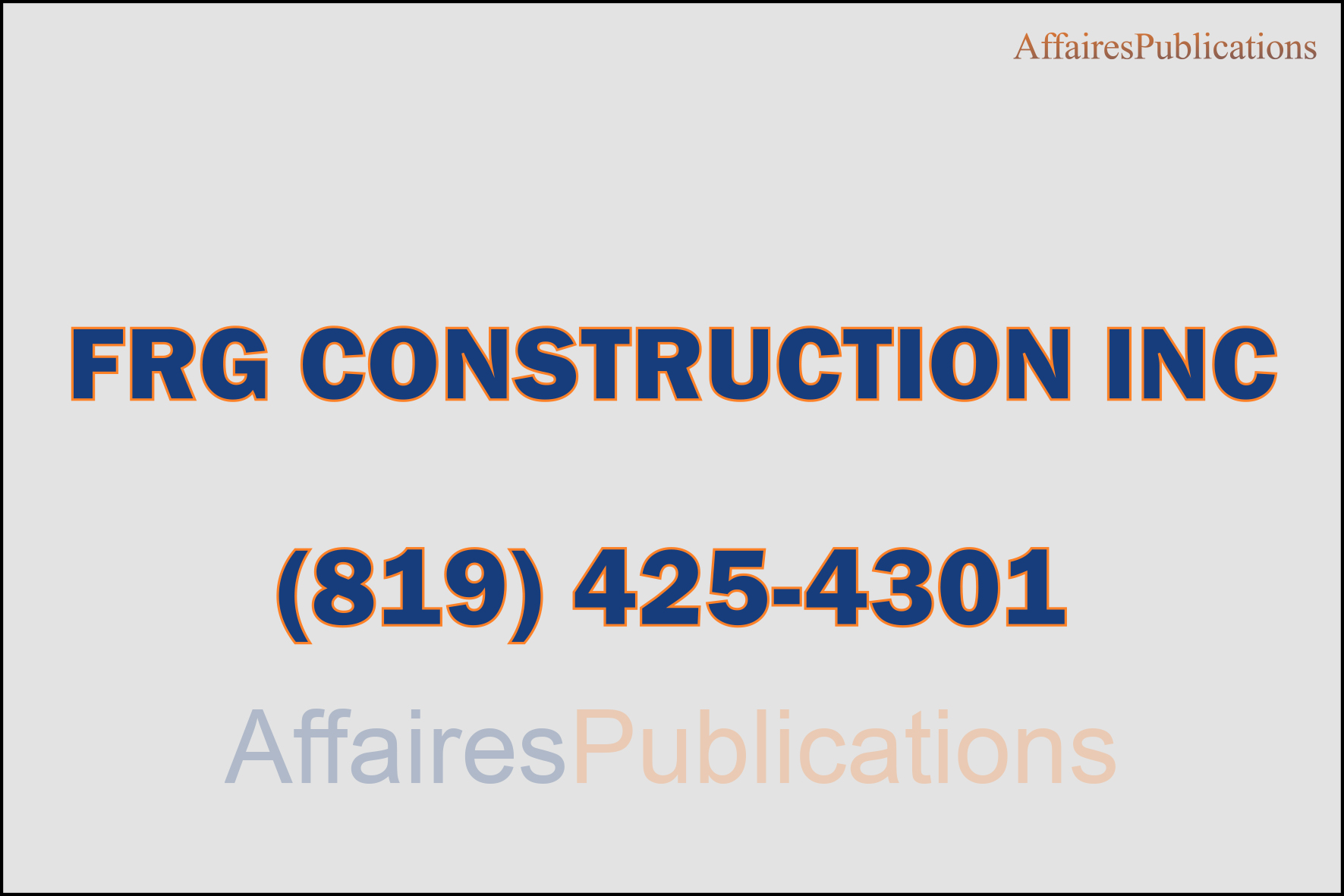 FRG CONSTRUCTION INC