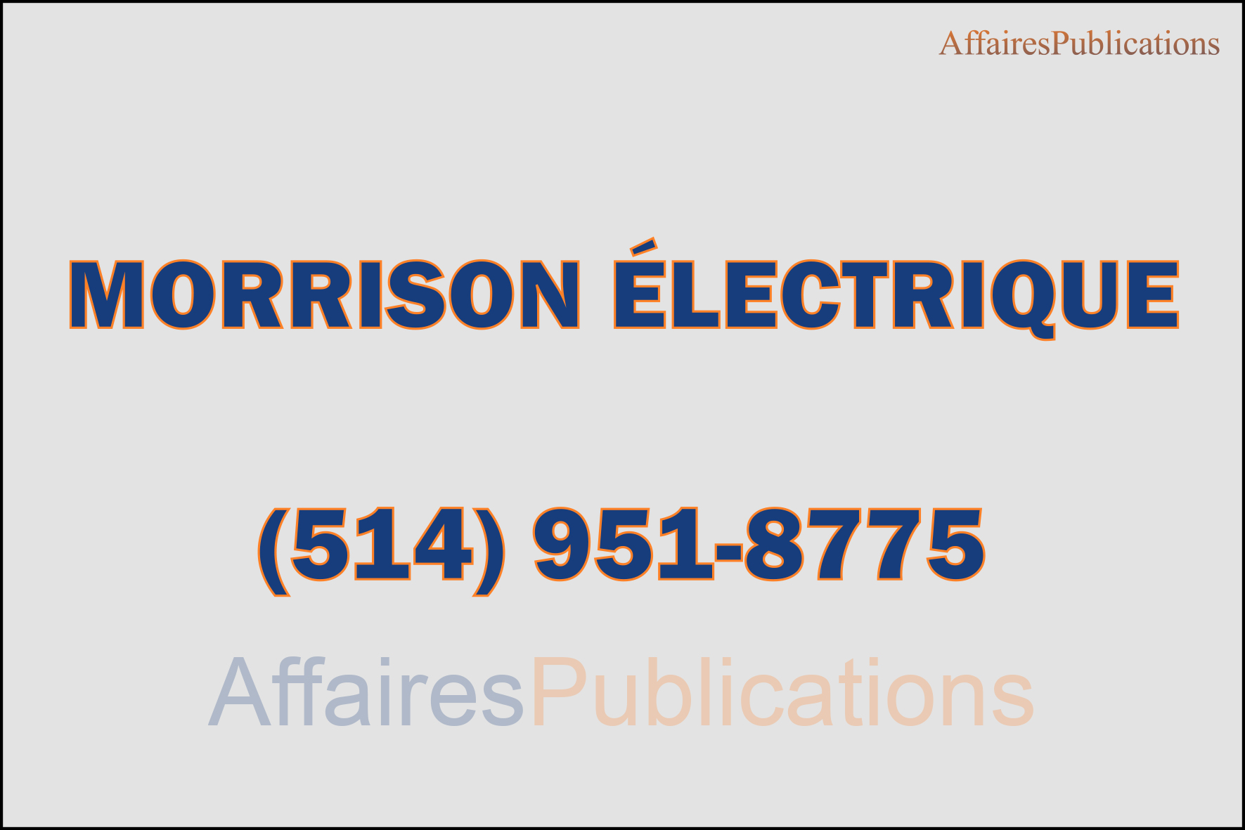 MORRISON ÉLECTRIQUE