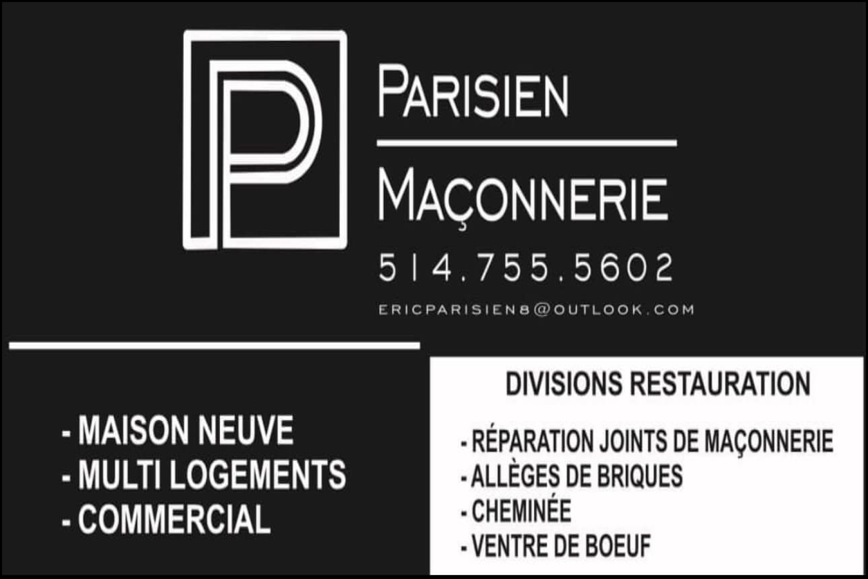 PARISIEN MAÇONNERIE INC