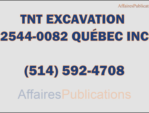 TNT EXCAVATION<br/>2544-0082 QUÉBEC INC