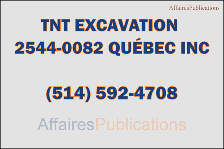 TNT EXCAVATION<br/>2544-0082 QUÉBEC INC