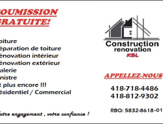 CONSTRUCTION RÉNOVATION KBL