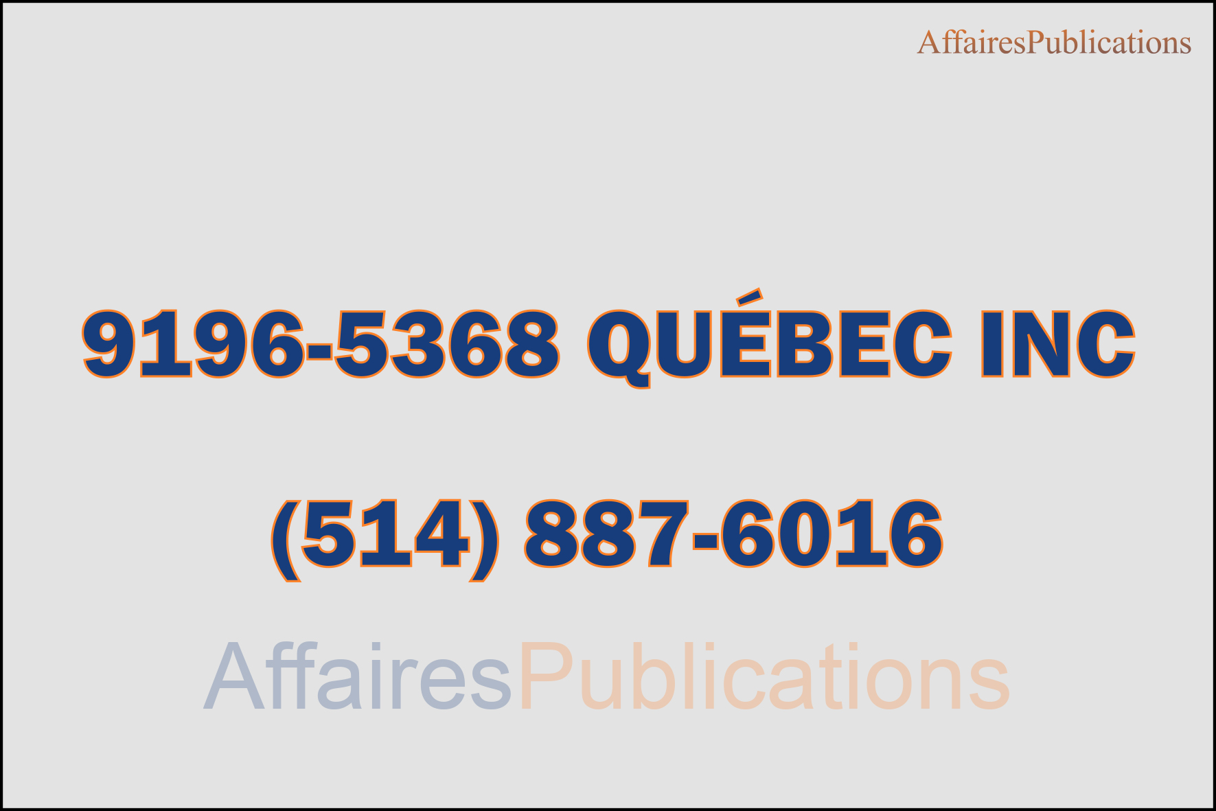 9196-5368 QUÉBEC INC