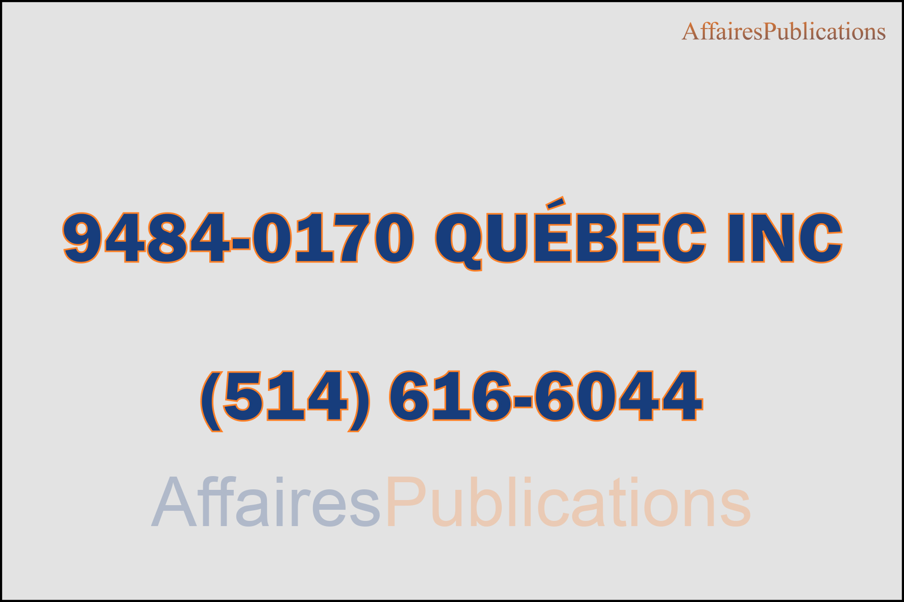 9484-0170 QUÉBEC INC