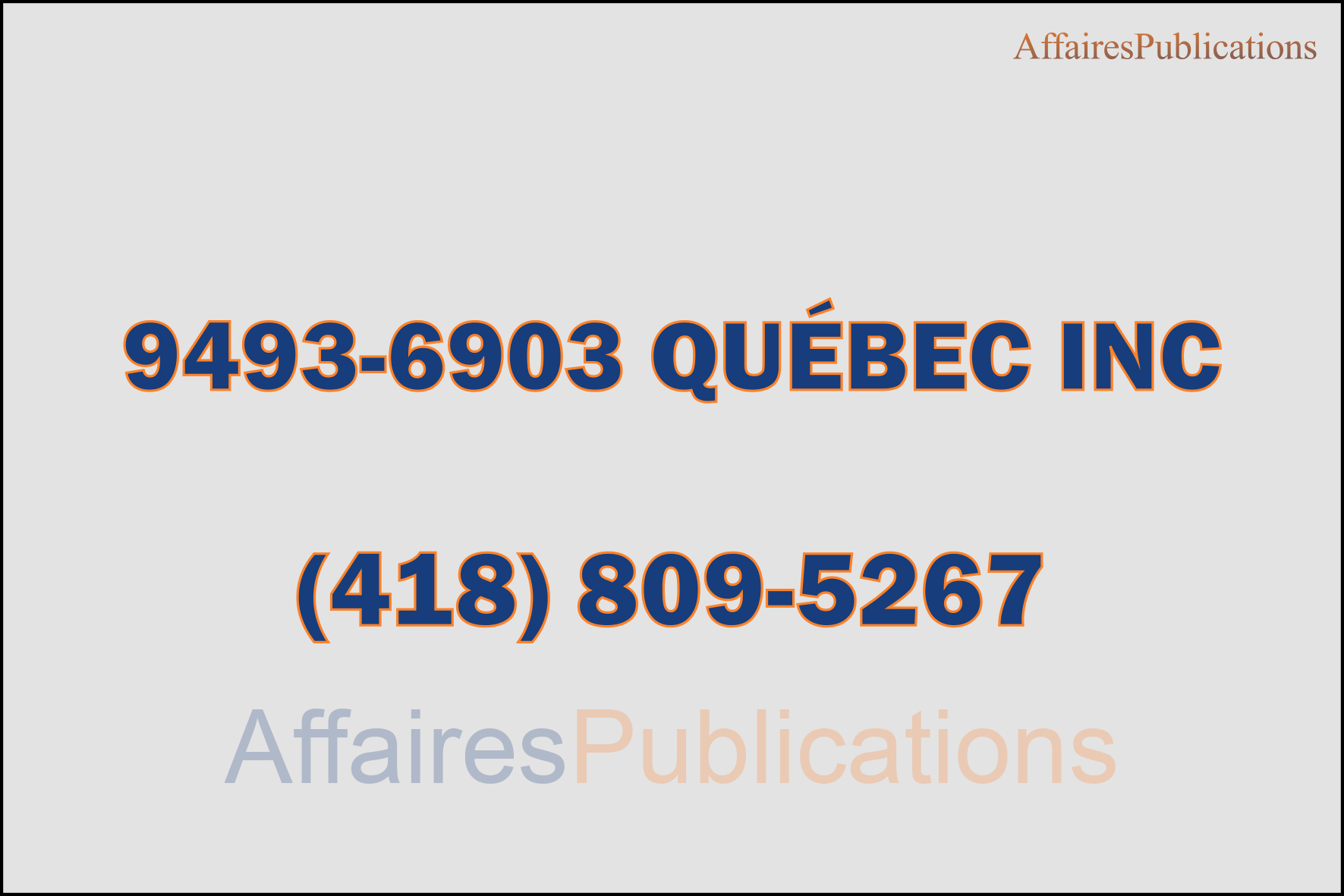 9493-6903 QUÉBEC INC