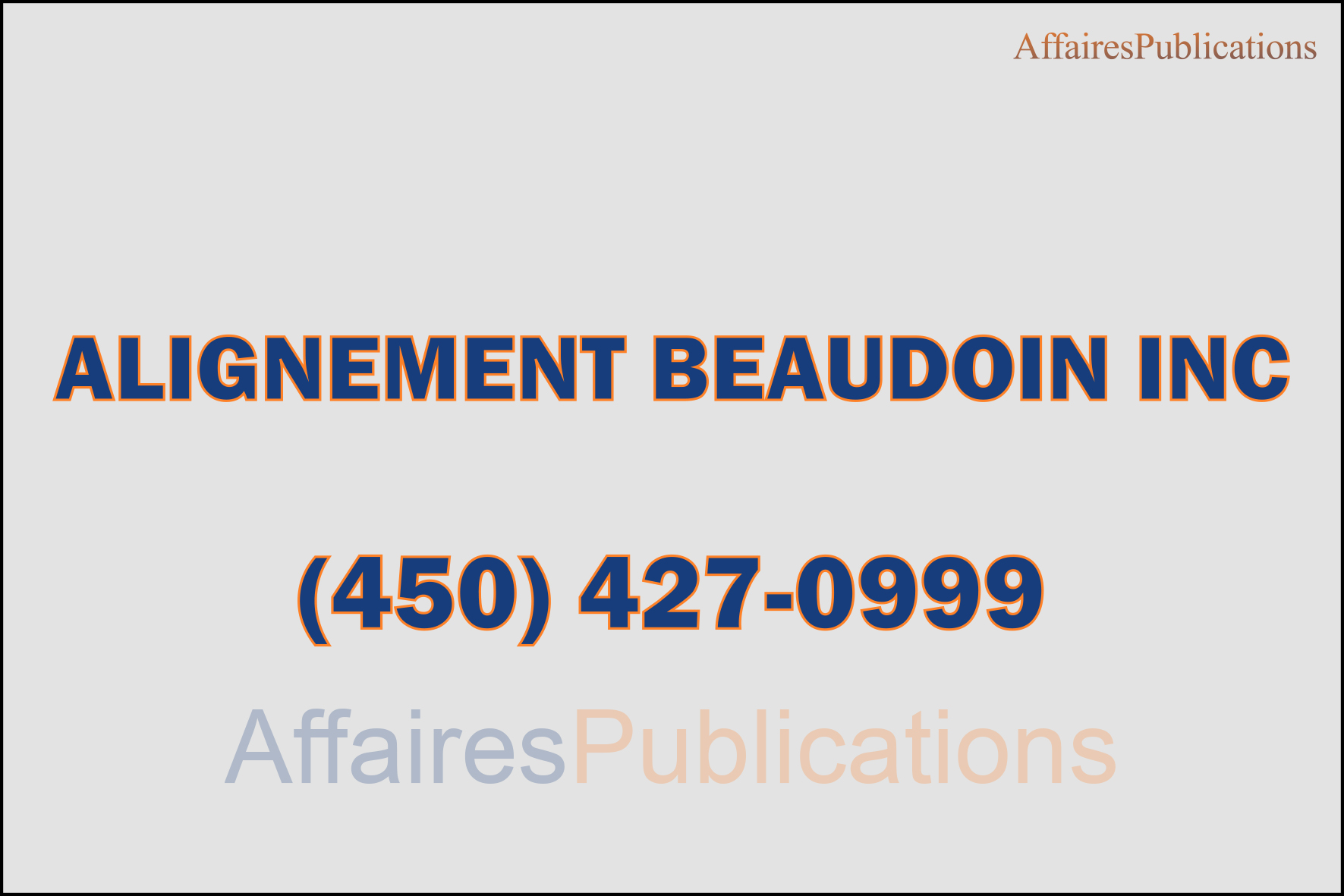 ALIGNEMENT BEAUDOIN INC