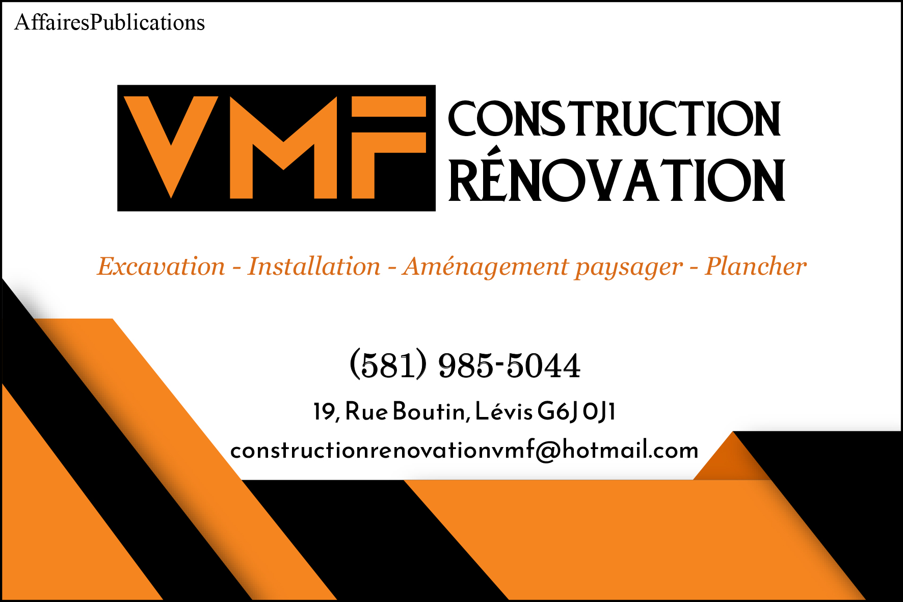 CONSTRUCTION RÉNOVATION VMF