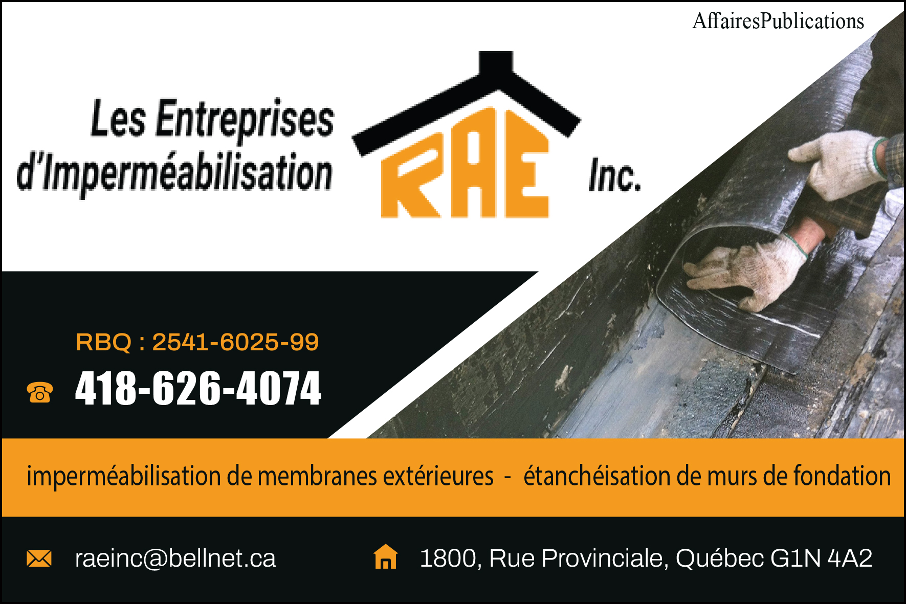 LES ENTREPRISES D&rsquo;IMPERMÉABILISATION RAE INC