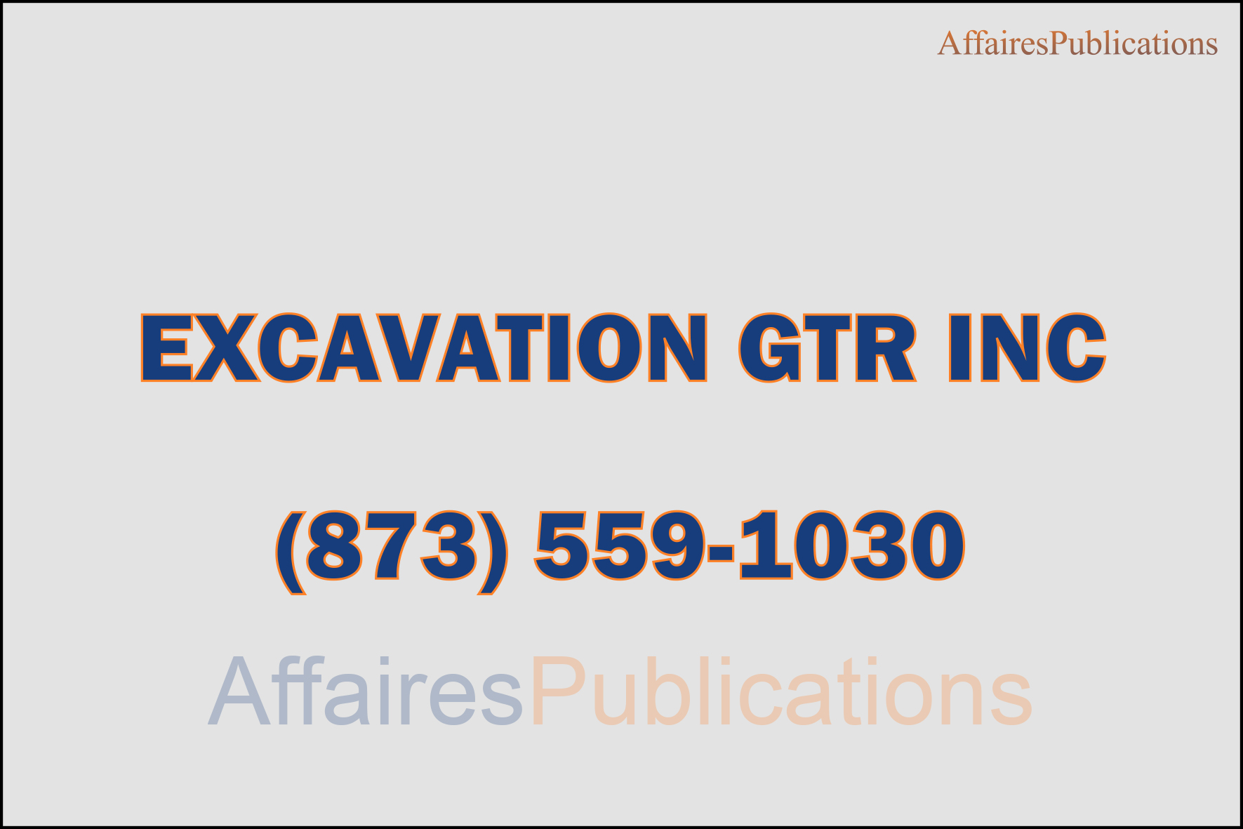 EXCAVATION GTR INC