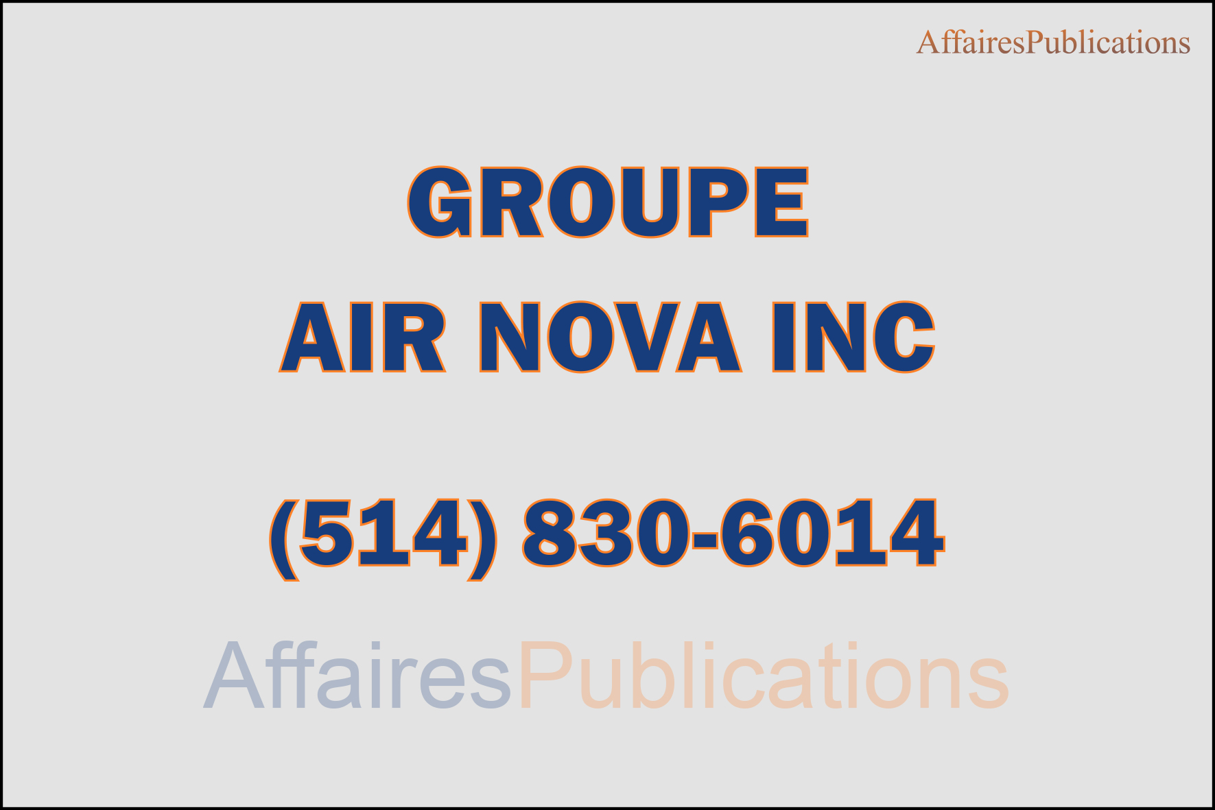 GROUPE AIR NOVA INC