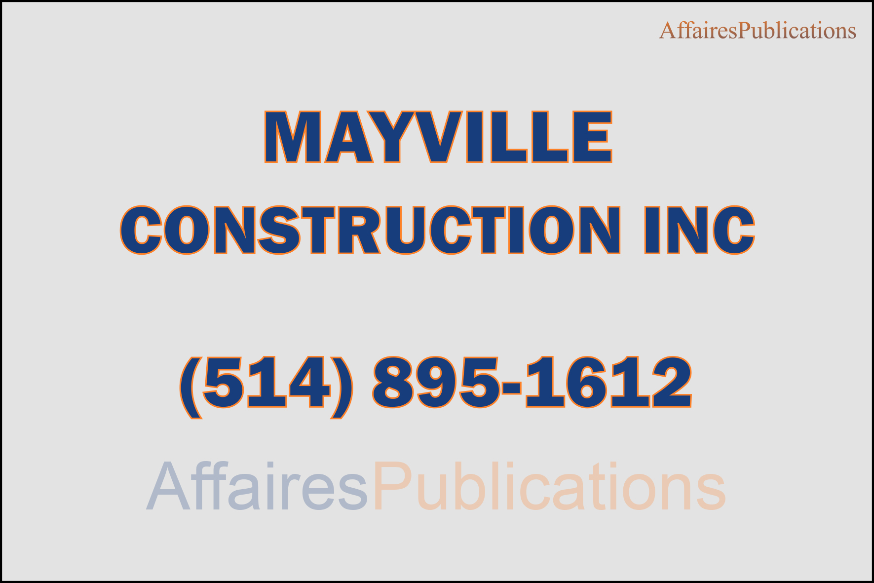 MAYVILLE CONSTRUCTION INC