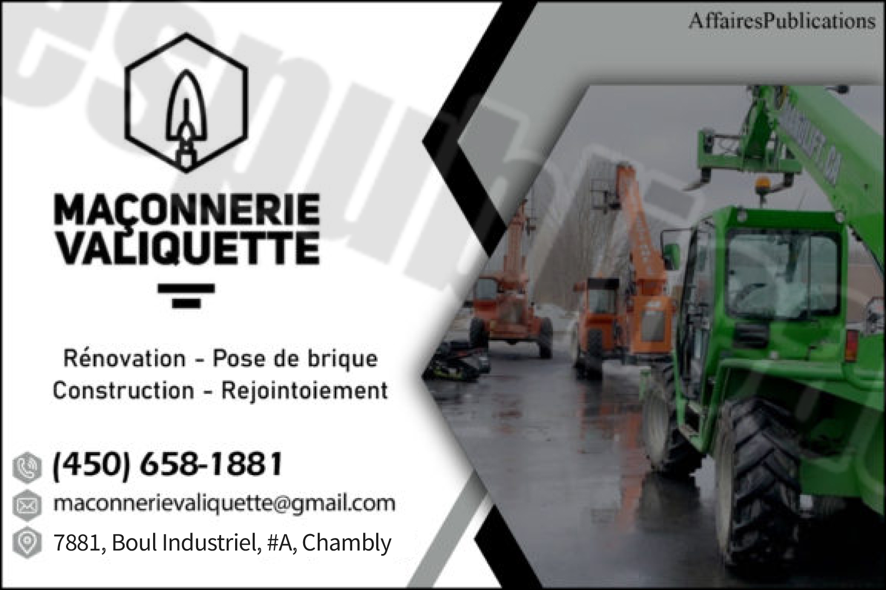 MAÇONNERIE VALIQUETTE 9337-8651 QUÉBEC INC