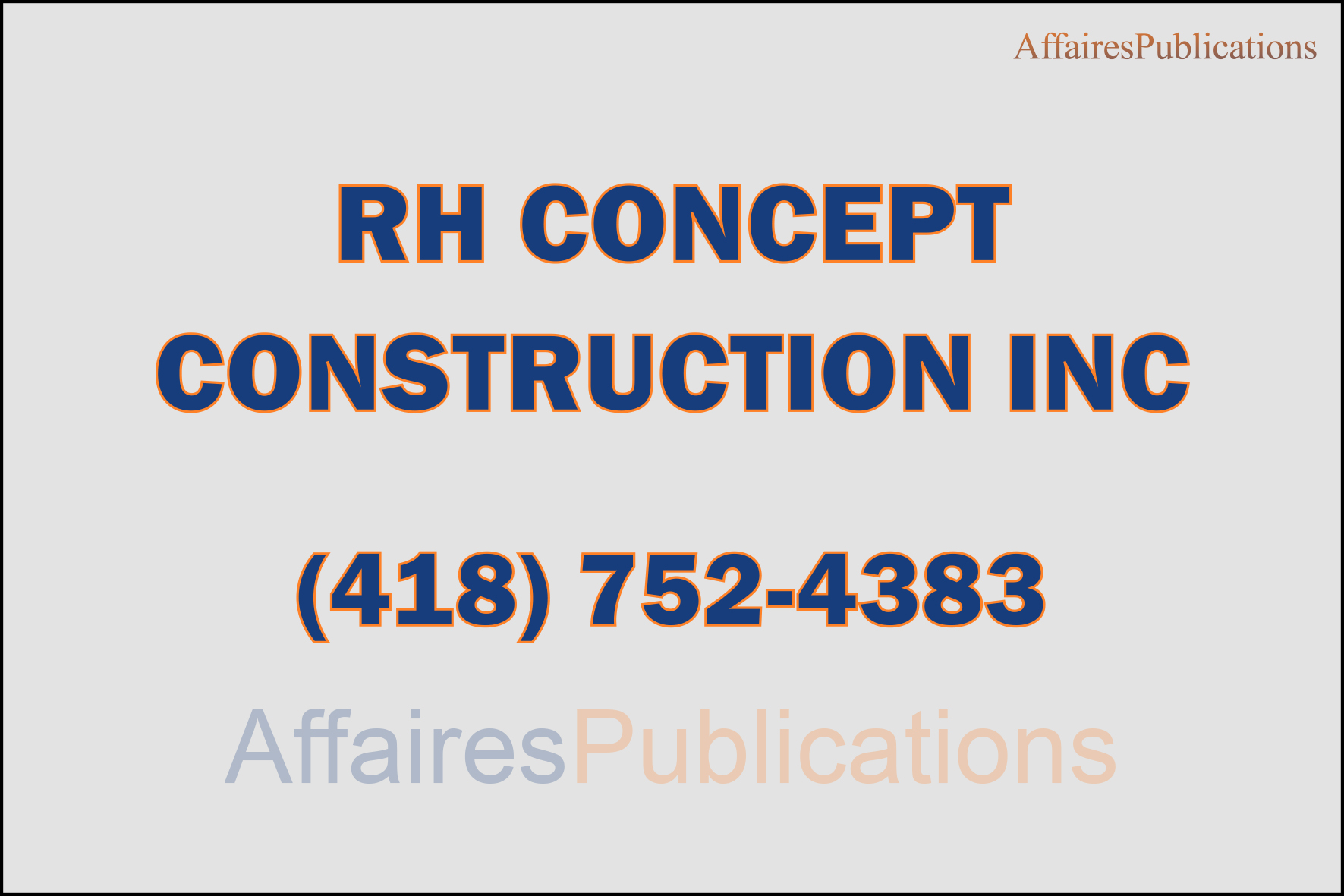 RH CONCEPT CONSTRUCTION INC