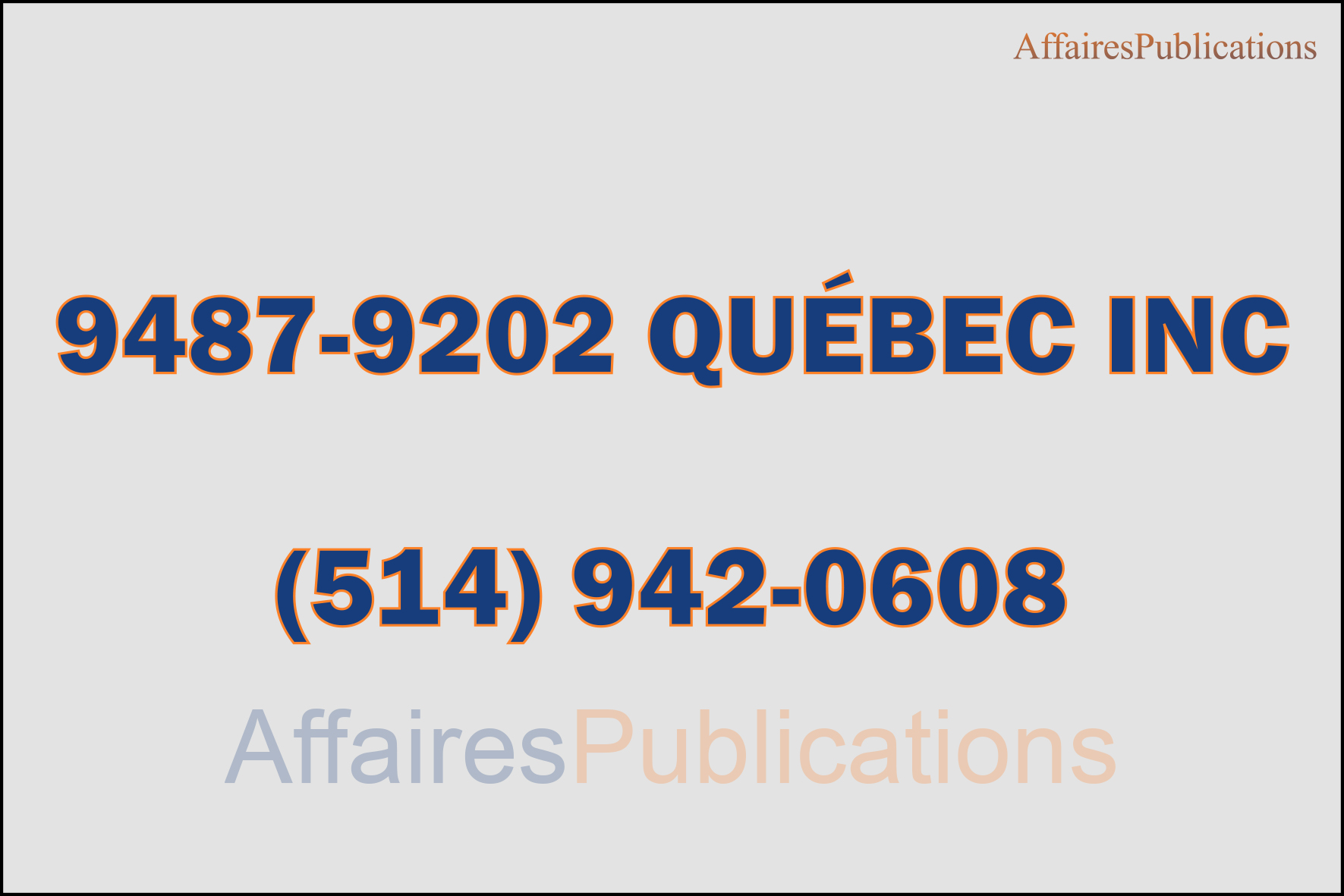 9487-9202 QUÉBEC INC