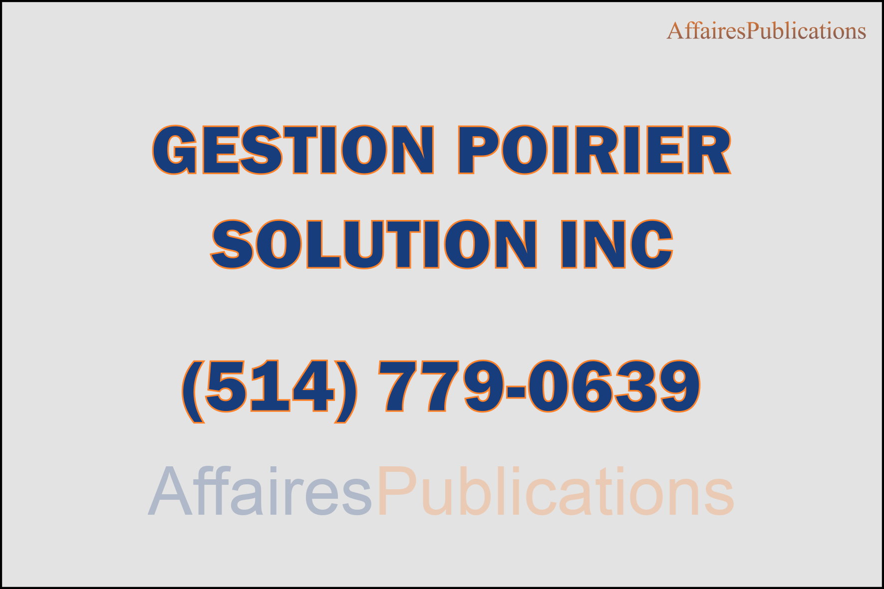 GESTION POIRIER SOLUTION INC